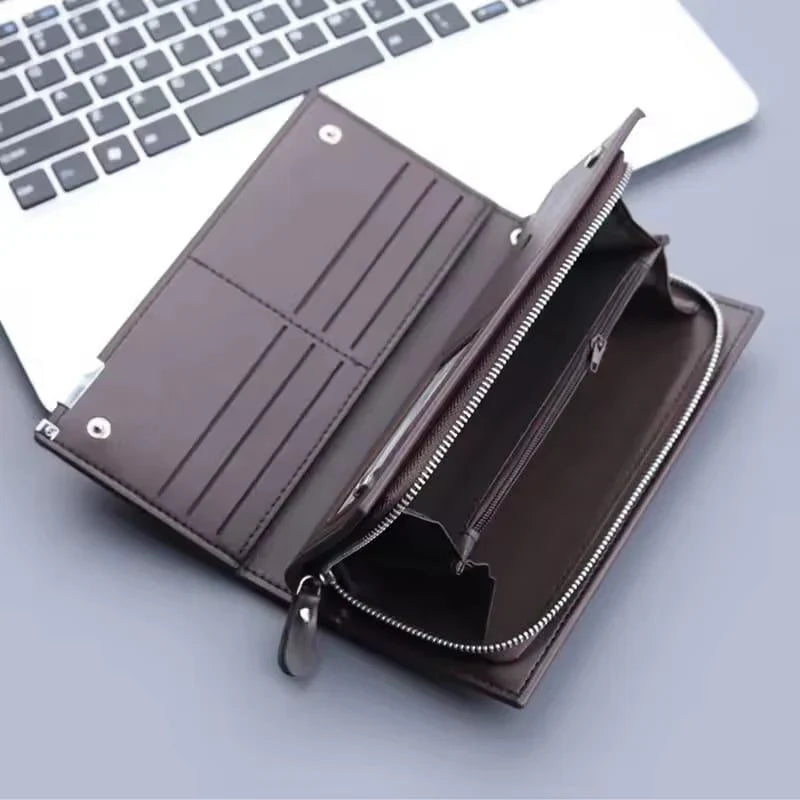 BALEBAILY Long Zipper & Snap Closure Leather Clutch Wallet